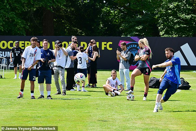 Louis (left) and Sam (right) were pictured training together on this morning (Friday 13 June)