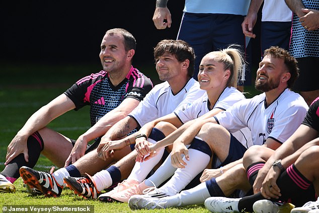 The pair pictured with John O'Shea and Steph Houghton