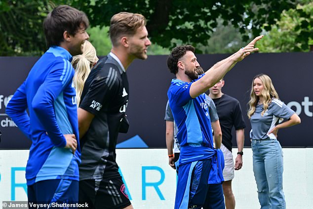 Louis and Sam tried their best to avoid eye contact on the Soccer Aid training pitch at Champneys Tring after singer started dating TV star's ex Zara McDermott
