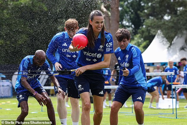Jill and Louis larked around during training