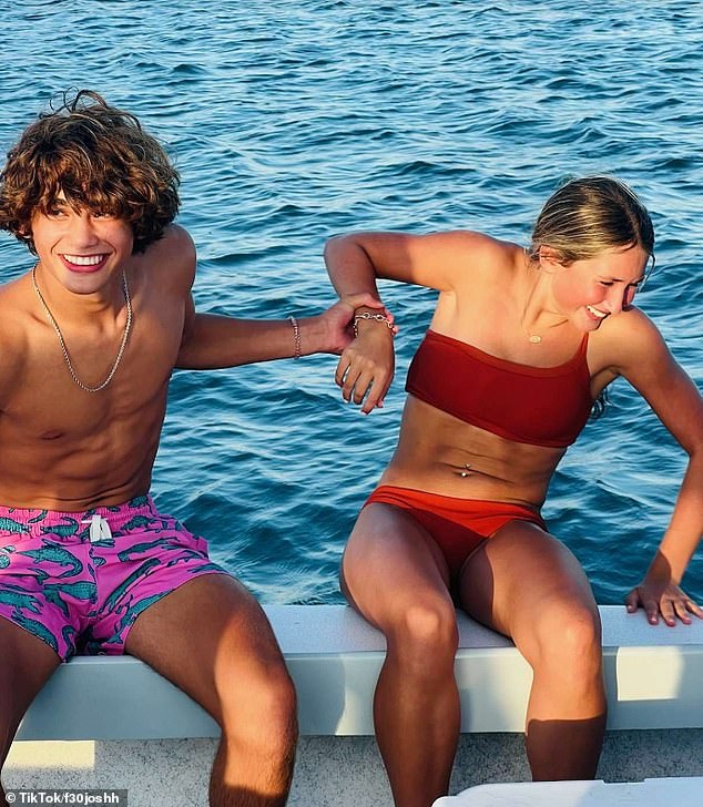 Blackledge often posted videos on TikTok that saw him lip-syncing or hanging out with friends as well as his girlfriend Emmie Gillikin (pictured together)