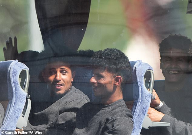 The arrivals continued today, with pictures showing migrants being bussed away from Dover after being intercepted by a Border Force cutter