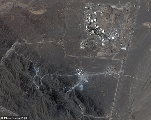 Satellite image courtesy of Planet Labs PBC shows the Natanz nuclear facilities before strikes