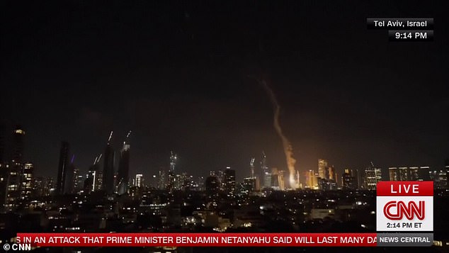 CNN showed footage of the missiles that were targeted at Israel