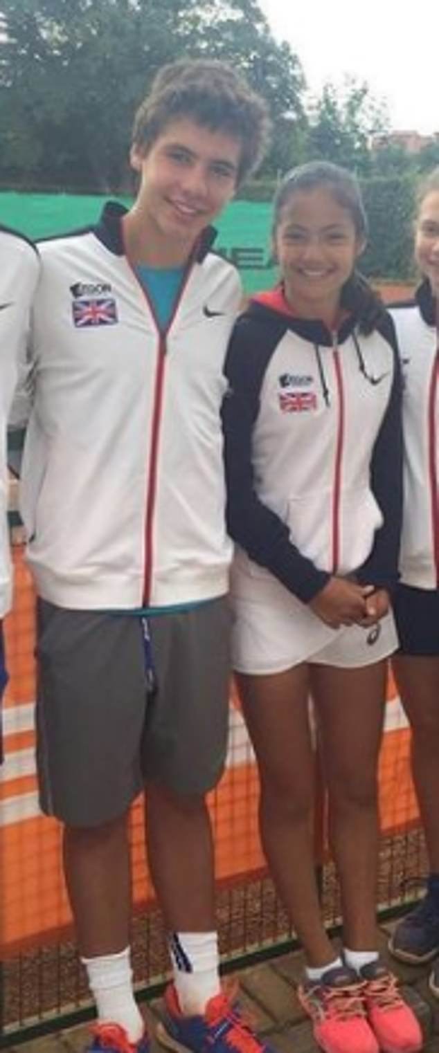 He and Raducanu, 22, have known each other since the age of six and have represented Team GB together. Pictured: Raducanu and Heynold in 2016