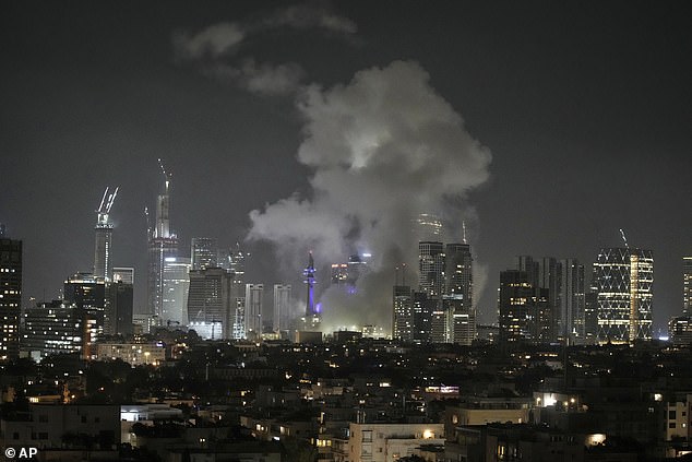 As missiles rained down on Tel Aviv for hours, the PM called on Iranians to 'rise up' and overthrow Tehran's 'evil and oppressive regime' as tensions in the Middle East continue to escalate