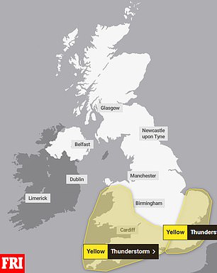 Friday Met Office weather prediction for Friday