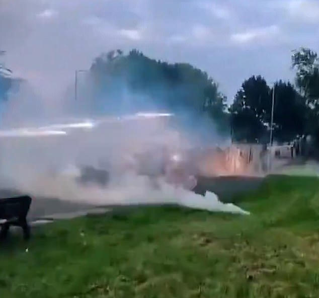 Fireworks and petrol bombs have been fired at police in Northern Ireland after anti-immigration riots in Ballymena have continued to spread