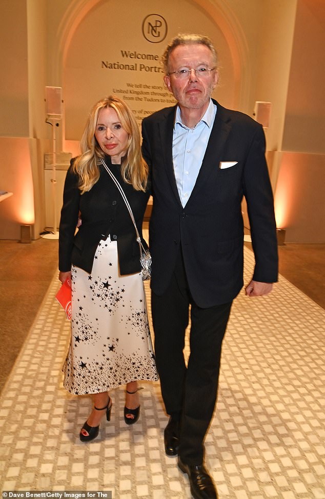 The National Gallery and other arts organisations have received tens of millions of pounds in donations from the Rausings (pictured at the National Portrait Gallery's reopening party in June 2023)