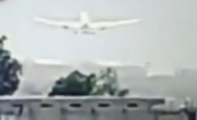 The moment the plane went down. Mr Ramesh has said the plane was gliding and not thrusting