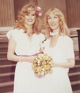 Marilyn Galsworthy (left) wearing a dress more ornate than Basia Briggs's own