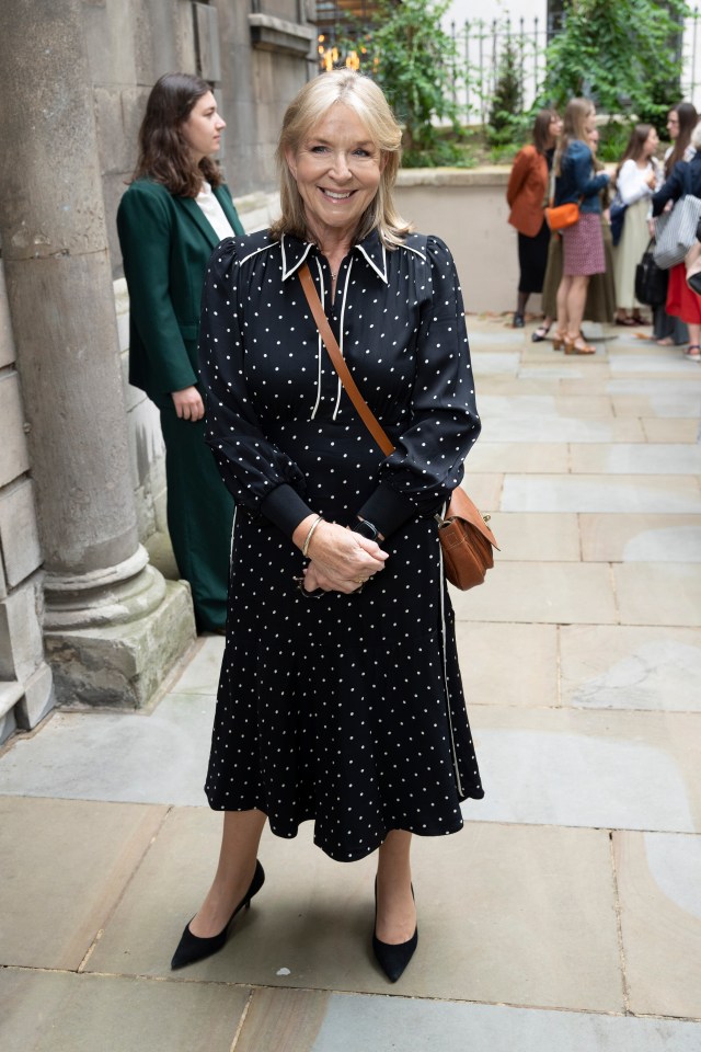 Fern Britton at a memorial service.
