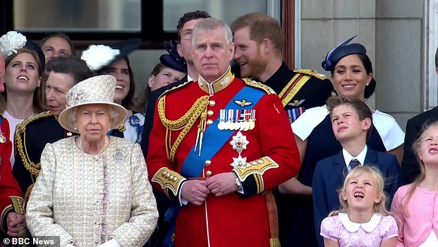 The Royal Family on the balcony at Trooping the Colour in 2019