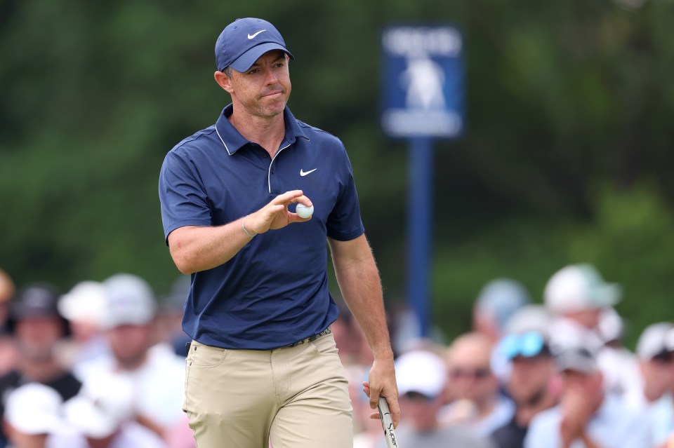 Rory McIlroy of Northern Ireland at a golf tournament.
