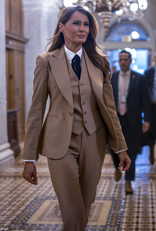 Power suits with strong shoulders, bold colors, and cinched waists echo dramatic 1980s power dressing - and have been spotted on both Ivanka and Melania during important political events