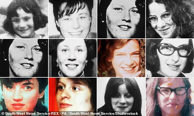Pictured: Ten women and young girls who were murdered by Fred and Rose West between 1967 and 1987