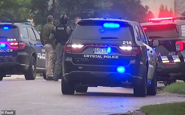 Police seen outside Hoffman's residence in Champlin where a man and a woman were shot multiple times, their conditions are unknown