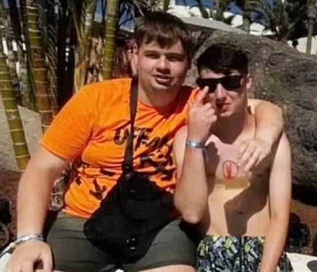 Brandon ¿Hodgey¿ Hodgson, 20, was pictured at a pool party during the second day of the NRG festival, just two days before Jay Slater vanished