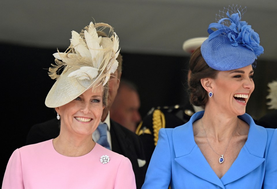 Catherine, Duchess of Cambridge, and Sophie, Countess of Wessex at the Order of the Garter Service.
