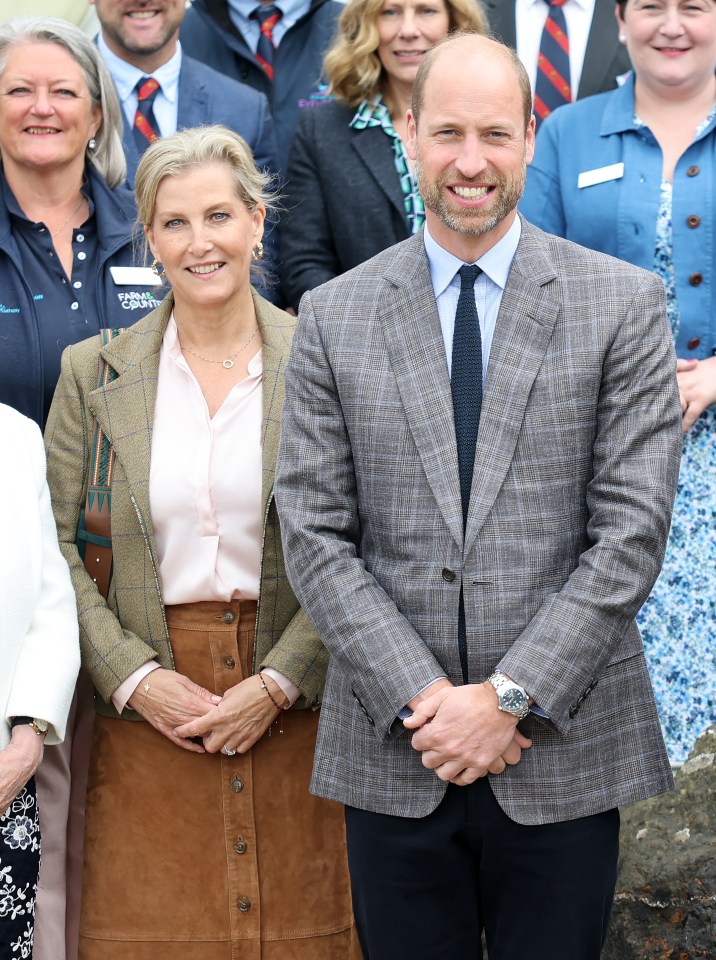 Sophie, Duchess of Edinburgh and Prince William sharing a joke at the Royal Cornwall Show.