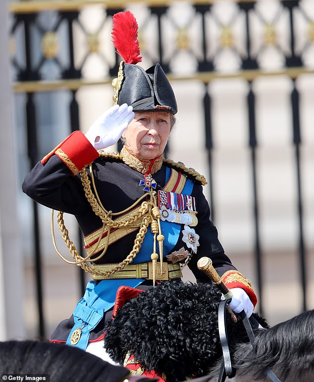 Often referred to as the hardest-working royal, the late Queen Elizabeth II's daughter looked poised as she saluted the crowds