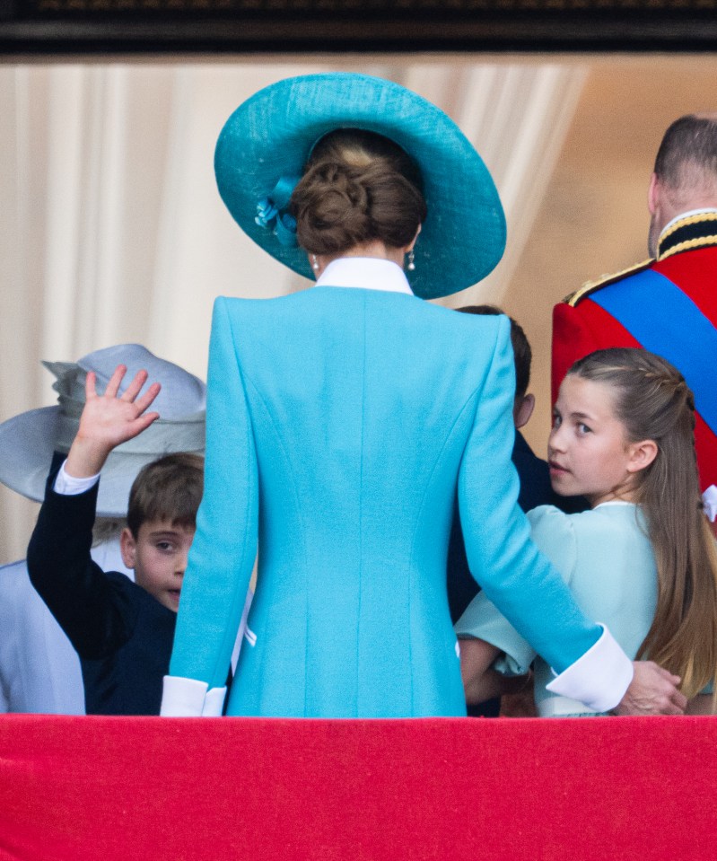 Princess Catherine, Princess Charlotte, and Prince Louis at Trooping the Colour.