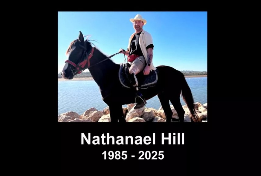Photo of Nathanael Hill horseback riding.