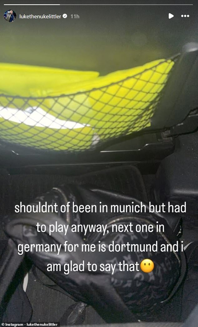 He shared a fuming Instagram post from a back seat of a car saying he was 'glad' to stay away