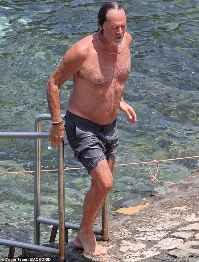 Jeffrey, who previously dated Helen in 1988 before they serendipitously reconnected decades later, was also seen enjoying a swim