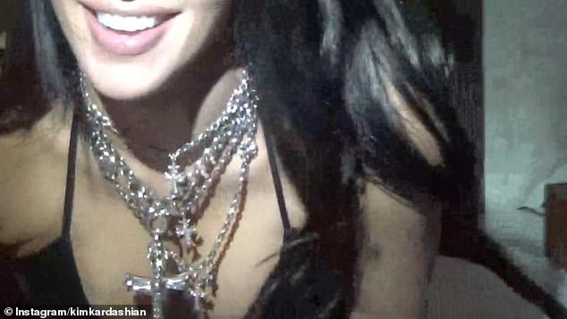 Kardashian also made it a point to zoom in on her layers of Chrome Hearts jewelry