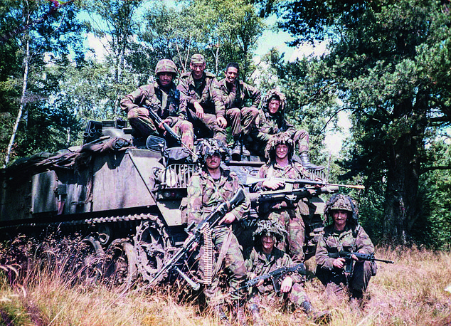 At just 20 Mr Downes was in charge of 8 men in their 432 armoured personnel carrier