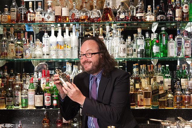 Dave Myers making a cocktail for the Hairy Bikers' Best Of British TV series