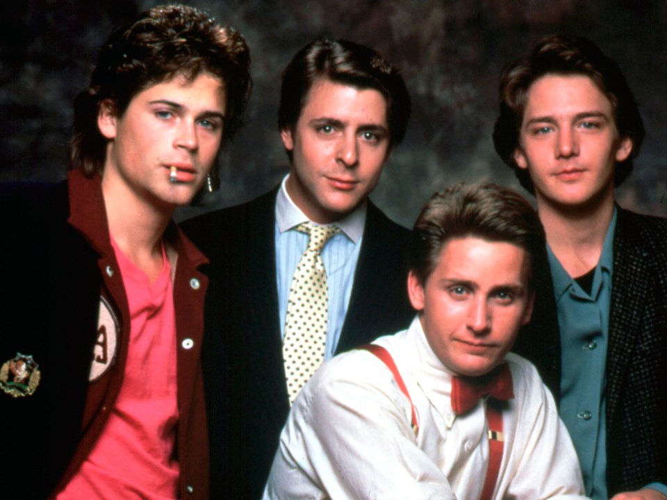 Promotional photo of the four main actors from St. Elmo's Fire.