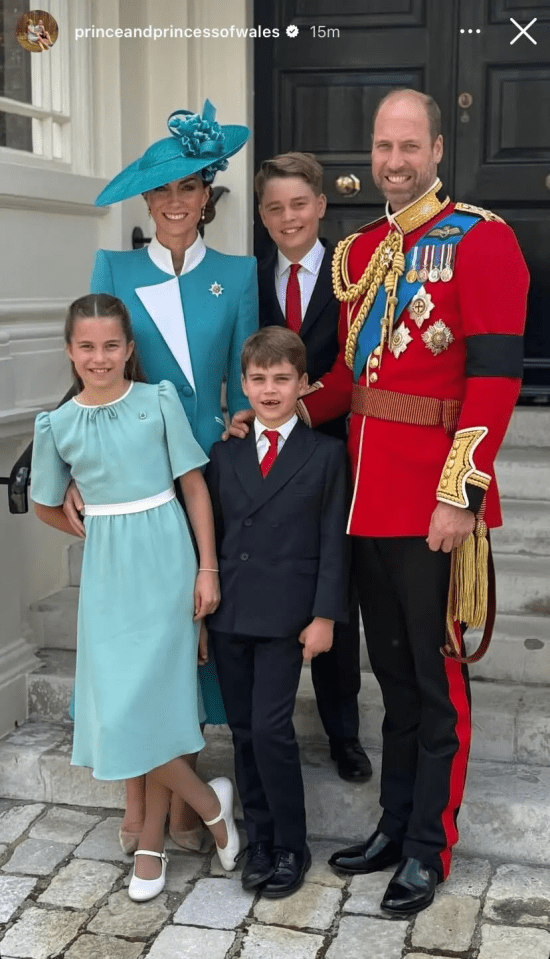 The Prince and Princess of Wales with their children.