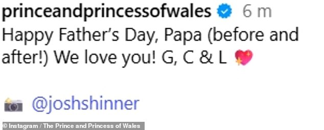 The sweet post proves to be yet another break from tradition for Prince William's wife Kate, who has over the years put herself behind the lens to capture family moments