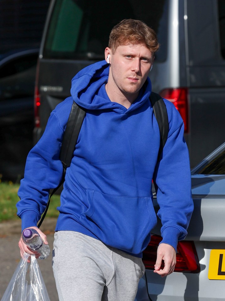 Jamie Borthwick arriving at rehearsal studios.
