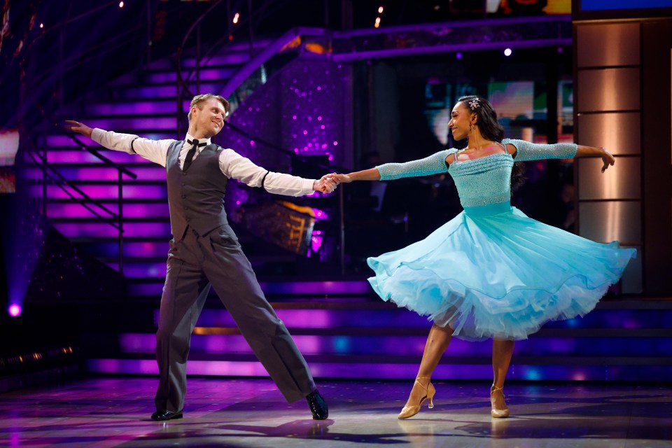 Two dancers on Strictly Come Dancing.
