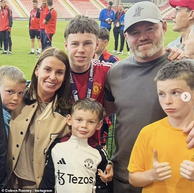 Coleen Rooney also posted a tribute to husband Wayne as she shared a picture with their four children Kai, Klay, Kit, and Cass