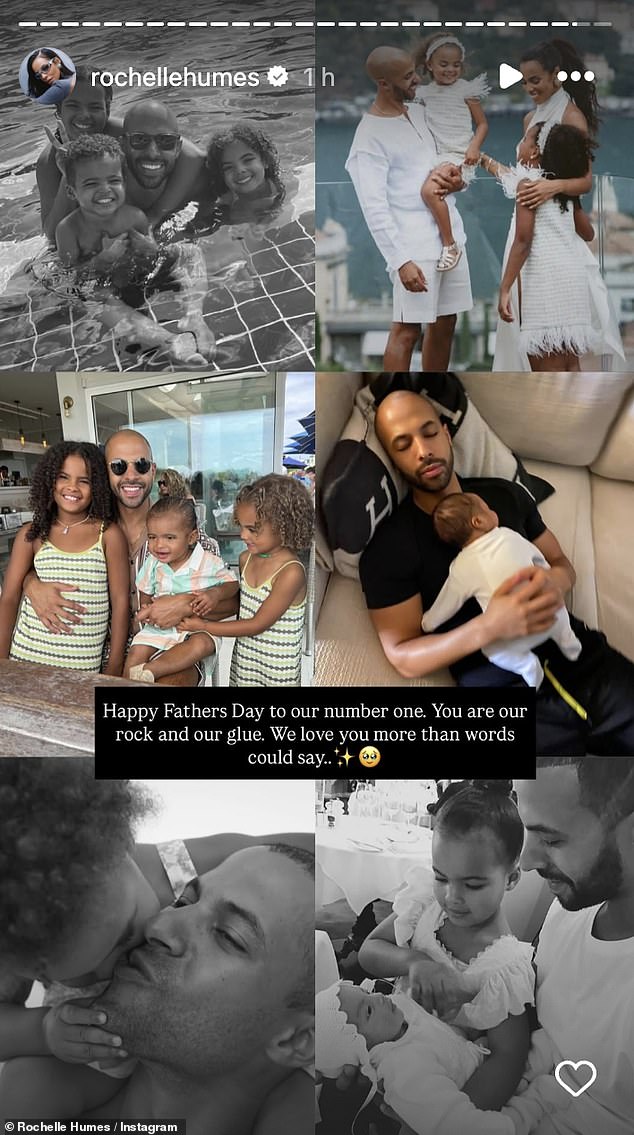 Rochelle Humes posted six adorable snaps of husband Marvin Humes and their three children to celebrate the day