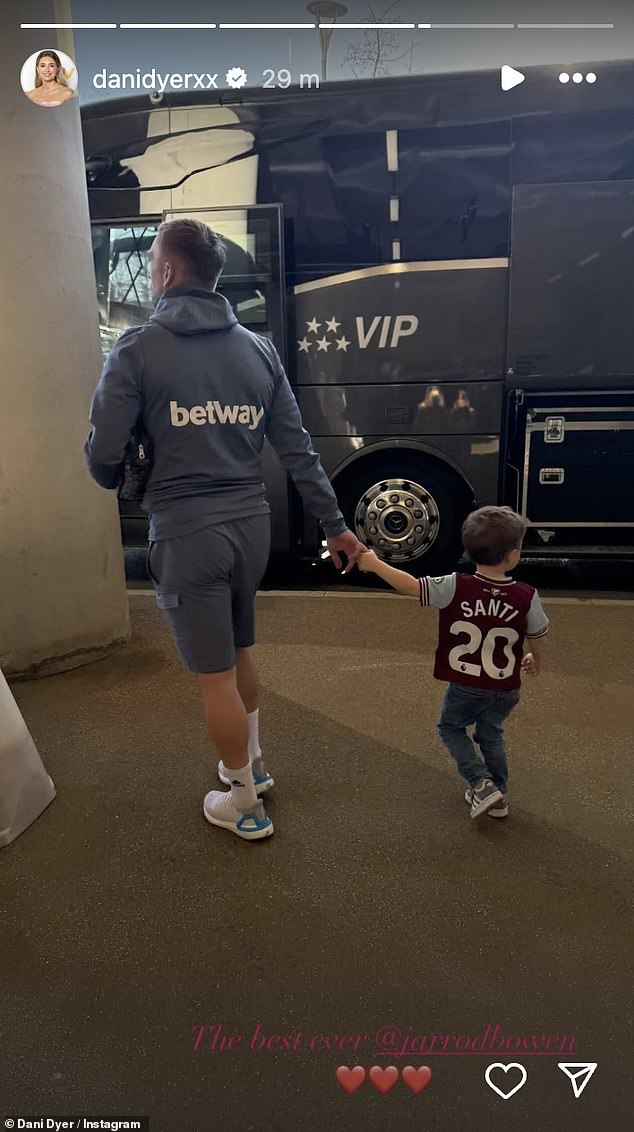 Dani also shares son Santiago with her former partner Sammy Kimmence in 2021, but paid tribute to Jarrod