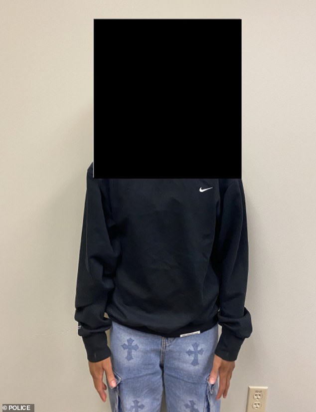 The girl's 16-year-old boyfriend in the clothes he was wearing during the attack