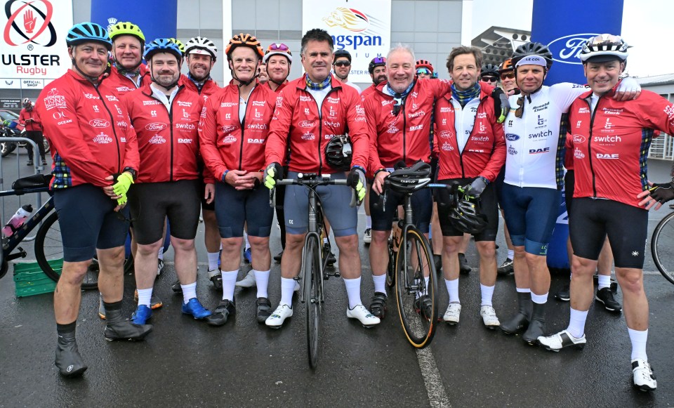 Alan Lewis - PhotopressBelfast.co.uk             15-6-2025<br />
                                         FREE TO USE</p>
<p>Kenny Logan and Ally McCoist with riders setting out from the   the start line at the Kingspan Stadium n Belfast</p>
<p>MEDIA RELEASE</p>
<p>Ally McCoist and Kenny Logan begin 555-mile round Ireland cycle in memory of Doddie Weir<br />
 SCOTTISH rugby legend Kenny Logan has admitted training for his latest charity challenge was tougher than expected – but says he’s more determined than ever to complete the 555-mile Doddie’5 Lions Challenge in memory of his late friend and former teammate, Doddie Weir OBE.</p>
<p>The cyclists set off from Belfast this morning (Sunday 15 June), with Logan leading a team of celebrities, former internationals and fundraisers on a gruelling six-day ride around Ireland. They’ll cover up to 100 miles a day, passing through some of the island’s most iconic rugby heartlands.</p>
<p>Joining him on the road are his wife, broadcaster Gabby Logan; football legend Ally McCoist; ex-England and Wasps international Will Green; actor Jamie Bamber; former Harlequins player Mel Deane; and world-renowned cancer campaigner Iain Ward – widely known as the ‘King of Chemo’.</p>
<p>Also supporting the effort is Doddie’s son, Hamish Weir, who was originally set to cycle but is now driving a support vehicle after sustaining an injury during a recent rugby sevens tournament.</p>
<p>Other notable absences from the original line-up include former Scotland stars Bryan Redpath and Hugo Southwell, and former Ireland and Lions centre Rob Henderson – each ruled out through injury, a clear sign of the challenge’s physical demands.</p>
<p>The ride will culminate in Dublin on 20 June, where the team will deliver the match ball to the Aviva Stadium ahead of the British & Irish Lions’ 1888 Cup clash with Argentina – the first time the two sides have ever met.</p>
<p>Logan,