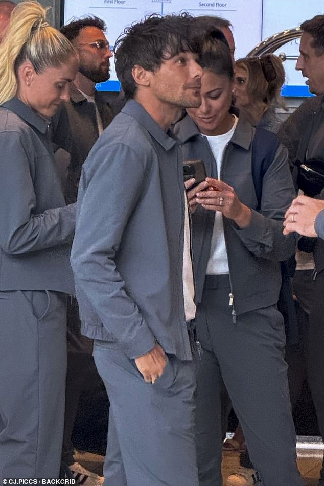 The pair were pictured in the reception of their hotel with their teammates before heading to Old Trafford for the much-anticipated charity match
