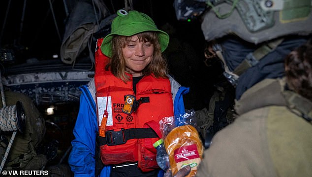 Of the 12 people on board the Madleen, eight were taken into custody after they refused to leave Israel voluntarily. Four others, including Greta Thunberg, (pictured) were deported
