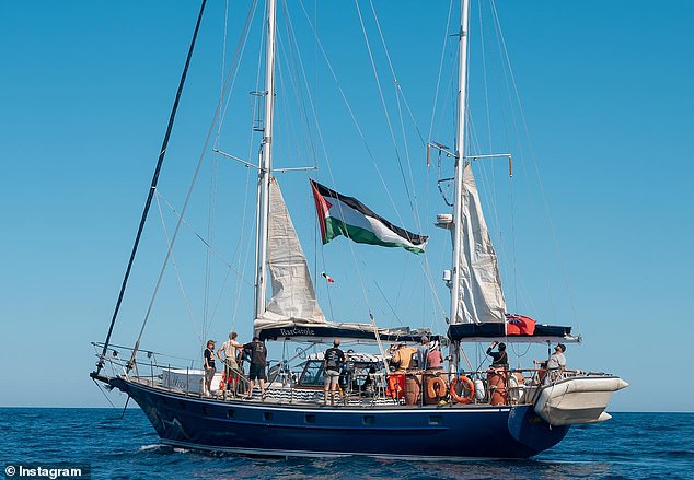 The Global March to Gaza action comes just days after Israel intercepted Madleen, (pictured) an aid ship bound for Gaza carrying activist Greta Thunberg on board.