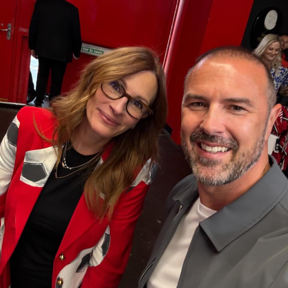 Julia Roberts and Paddy McGuinness in a photo together.