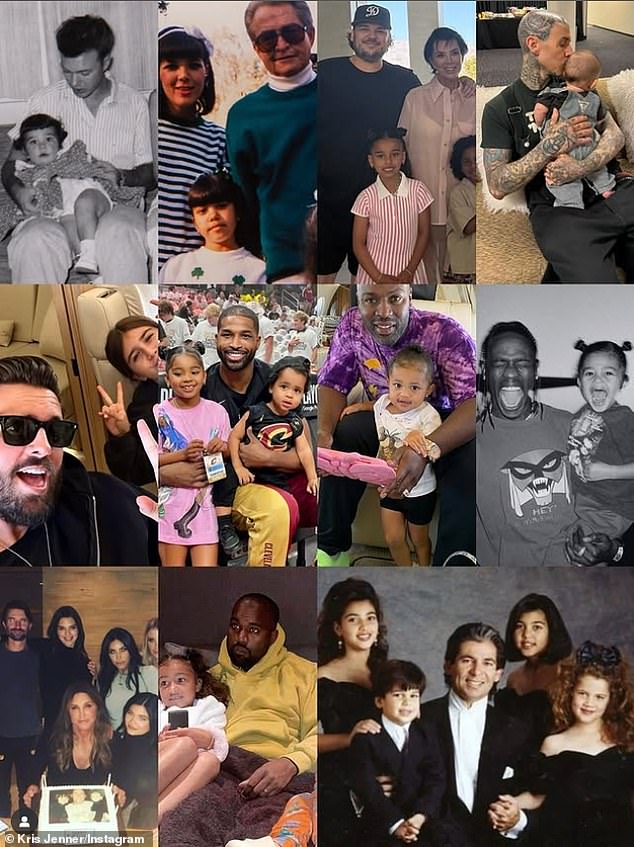 On Sunday, the matriarch of the Kardashian-Jenner family, 69, gave a special shout-out to each one of the men that share children with her daughters