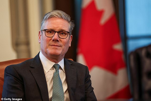 Sir Keir Starmer (pictured at a meeting with Canada's Prime Minister Mark Carney yesterday) will plead with the French president to do more to stop the boats after another 1,500 migrants crossed the Channel in just four days