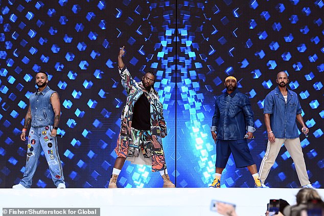 Meanwhile JLS also took to the stage for a surprise set