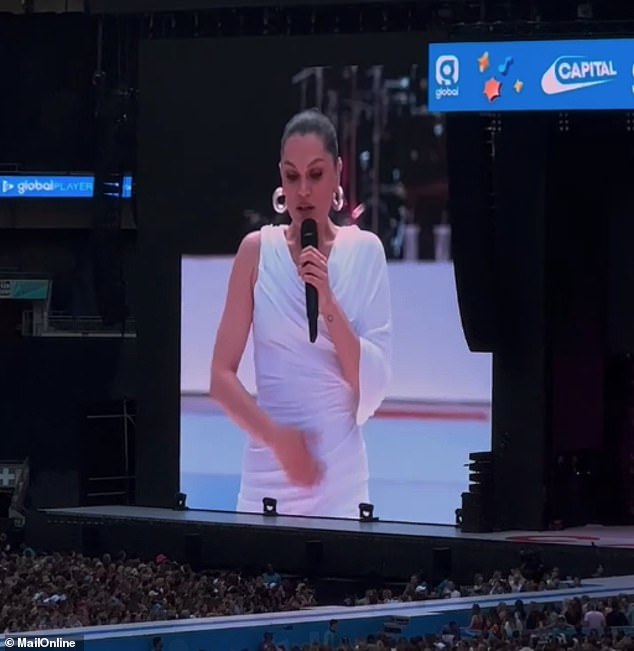 Later Jessie J chocked back tears and vowed she would 'beat' breast cancer as she took to the stage for her final show before undergoing surgery